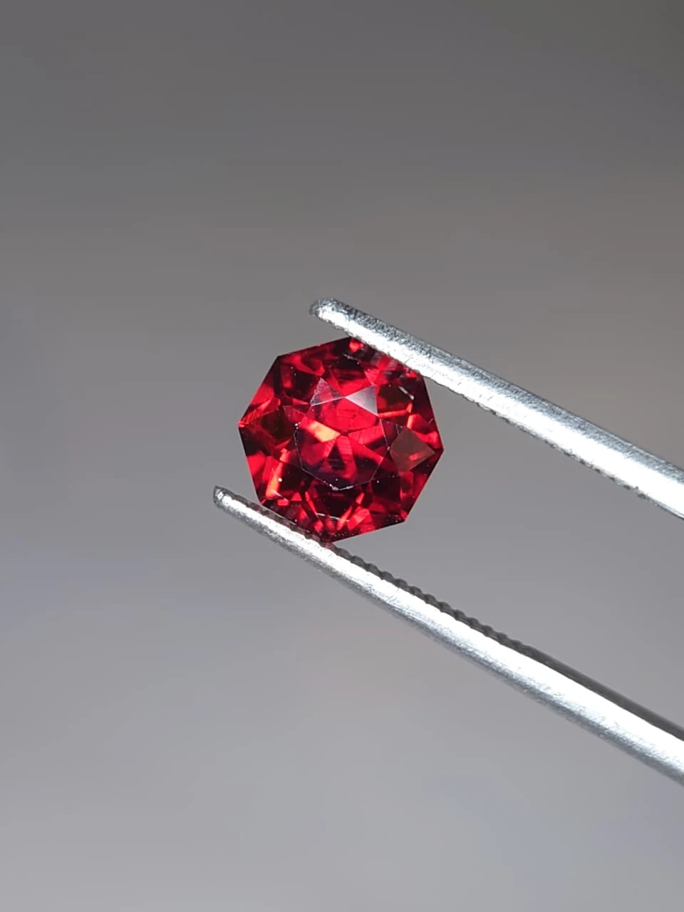 2ct Octagon Faceted Natural Malaya Garnet from Tanzania — view 1